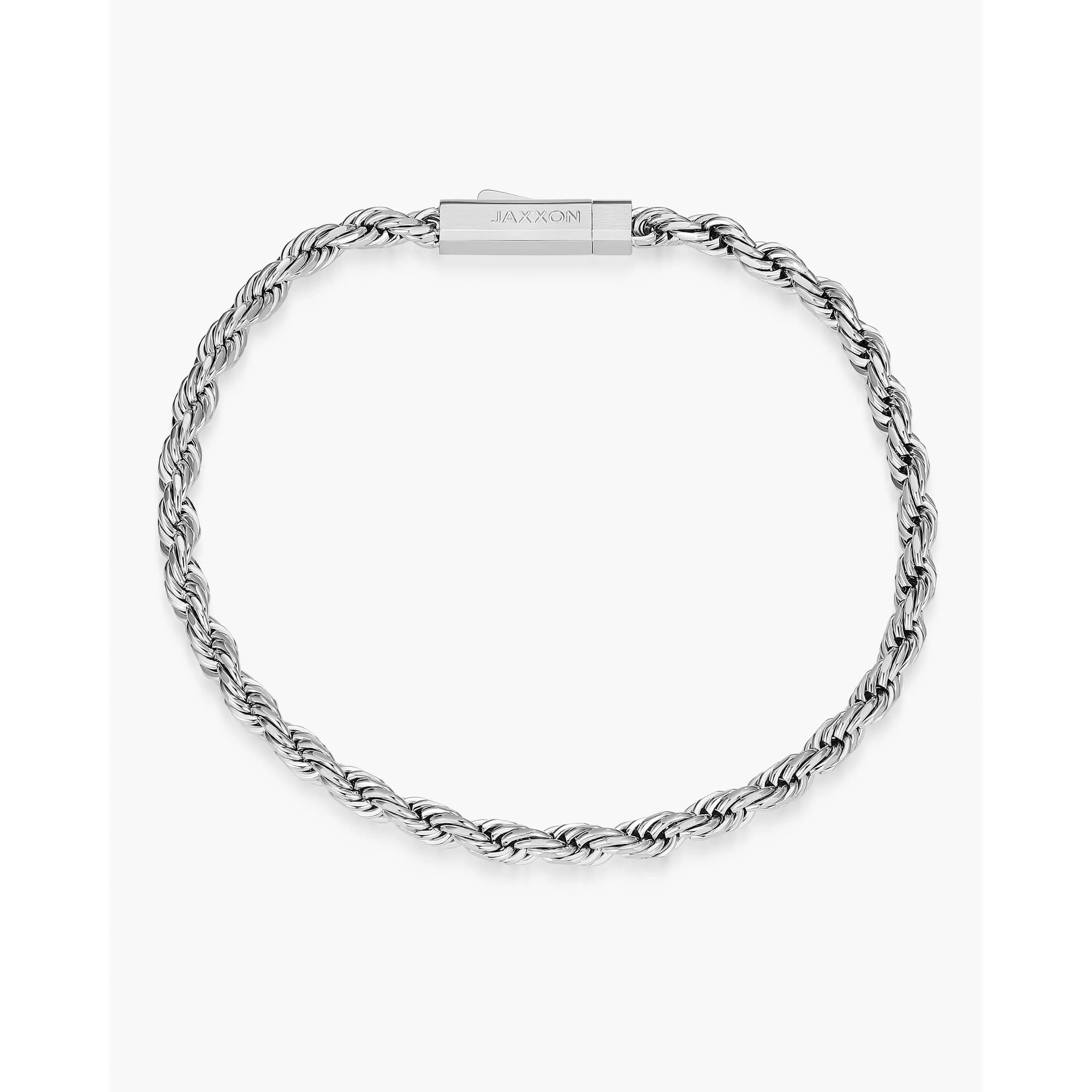 JAXXON Rope Bracelet 3mm - Silver - Waterproof - Box Clasp