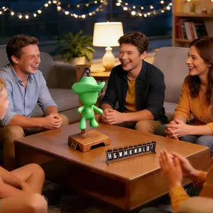 Christmas New Year Party Game, Interactive Word Guessing Game, Glowing Stretch Man Hanger, Fun Board Game for Parties, Hankman Challenge, Hangman Board Game