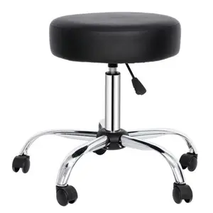ZENSTYLE Commercial Salon Spa Swivel Stool - Height Adjustment, Rolling Wheels, Ultra-Thick Seat Cushion, Sturdy Steel+PU Base, Ergonomic Salon Furniture Piece
