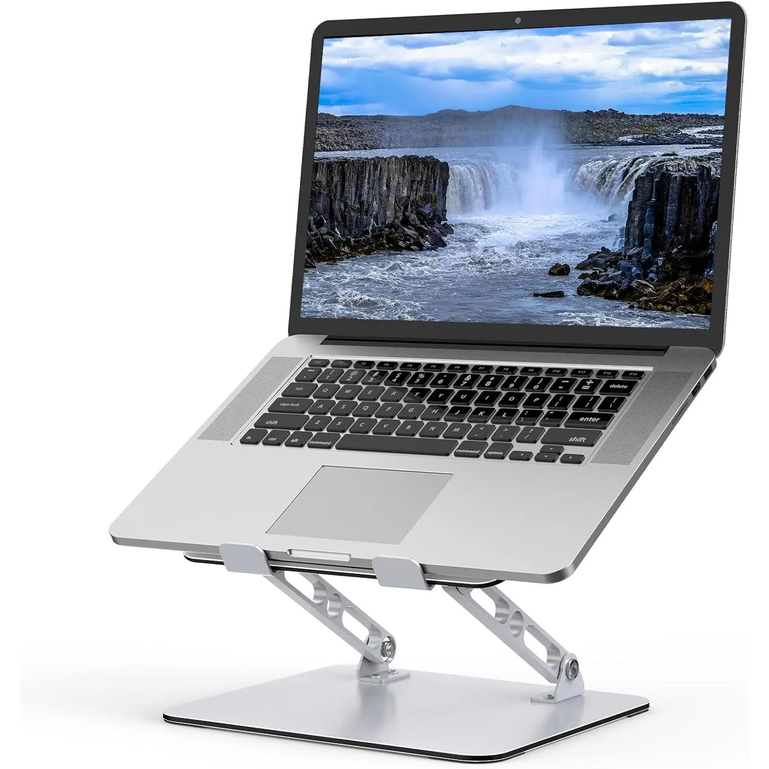 Laptop Stand for Desk, Adjustable Laptop Riser, Metal Foldable Computer Stand Holder Portable Notebook Mount, Ventilated Cooling Notebook Stand Compatible with 10-15.6" Laptops
