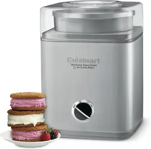 Cuisinart Ice Cream Maker Machine, 2-Quart Ice Cream, Sorbet and Frozen Yogurt Machine, Fully Automatic Double-Insulated Freezer Bowl Makes Frozen Desserts in Under 30 Minutes, ICE30BCP1, Silver