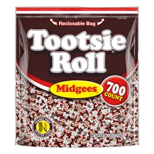 Tootsie Roll Midgees Chewy Chocolate Snack - Gluten-Free Holiday Candy, Resealable Bag of Individually Wrapped Treats for Kids, Parties - 700 Count (Pack of 1)