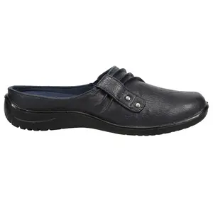 Easy Street Womens Holly Studded Mules Flats Casual - Blue