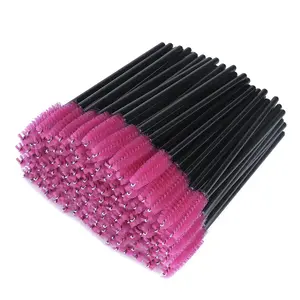 G2PLUS 300PCS Eyelash Brush, Disposable Eyelash Mascara Brushes Wands Applicator Tools Makeup Brush Kits, Eyelash Spoolies Eyelashes Brush for Eyelash Extensions and Eyebrow Brush (Red)