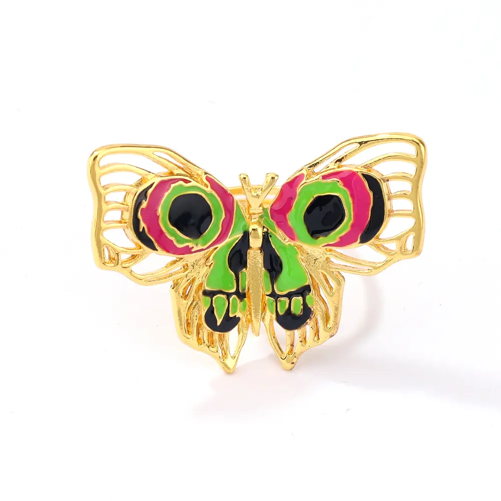 Anime Arcane Season 2 Jinx Butterfly Ring Adjustable Unisex Ring Cosplay Jewelry Accessories Props Party Gifts