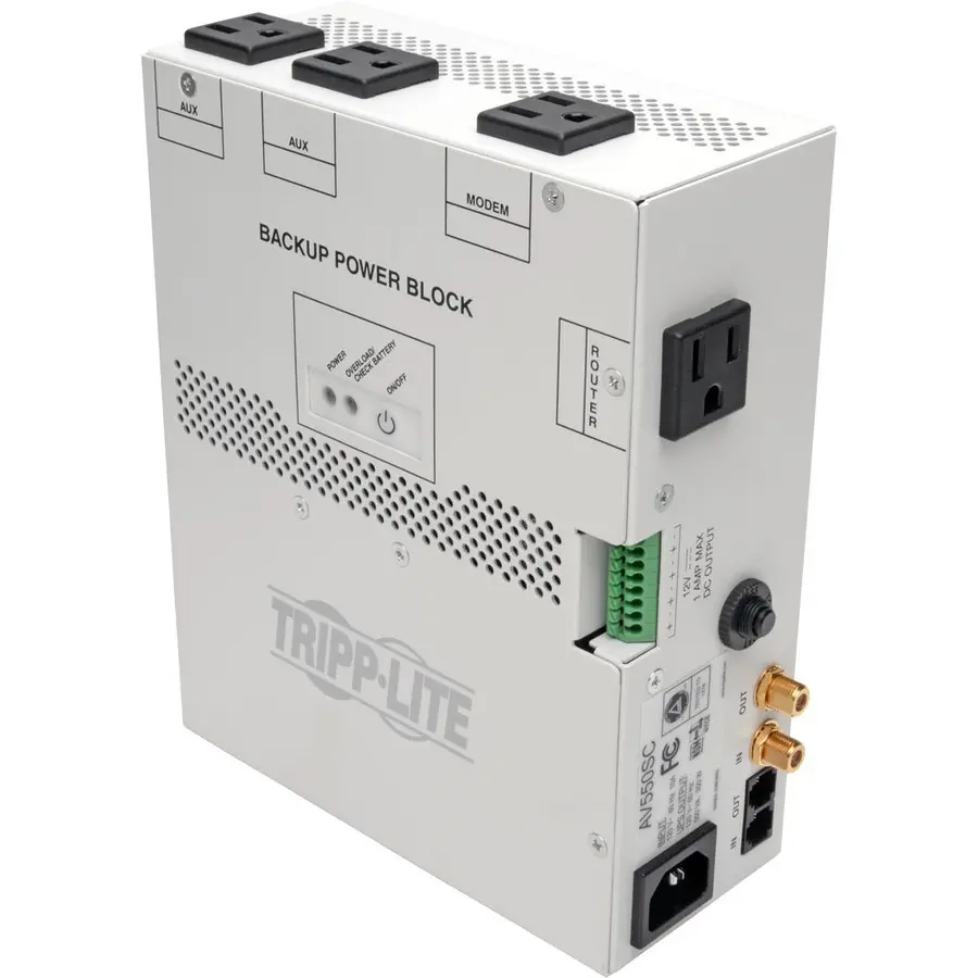 Tripp Lite AV550SC 550VA Power Surge Protector Audio-Video Backup Power Block for Computers, Office Equipment, Servers & Server Racks