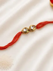 Twin Pear Kundan Rakhi