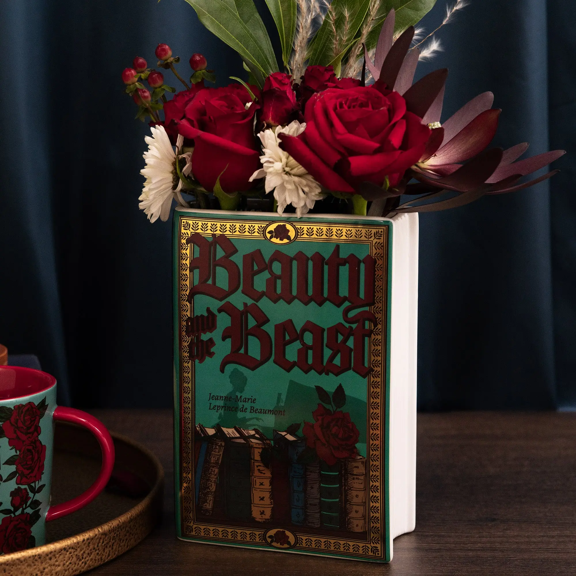 Large Book Vase, Beauty and the Beast Large Book Vase, Beauty and the Beast