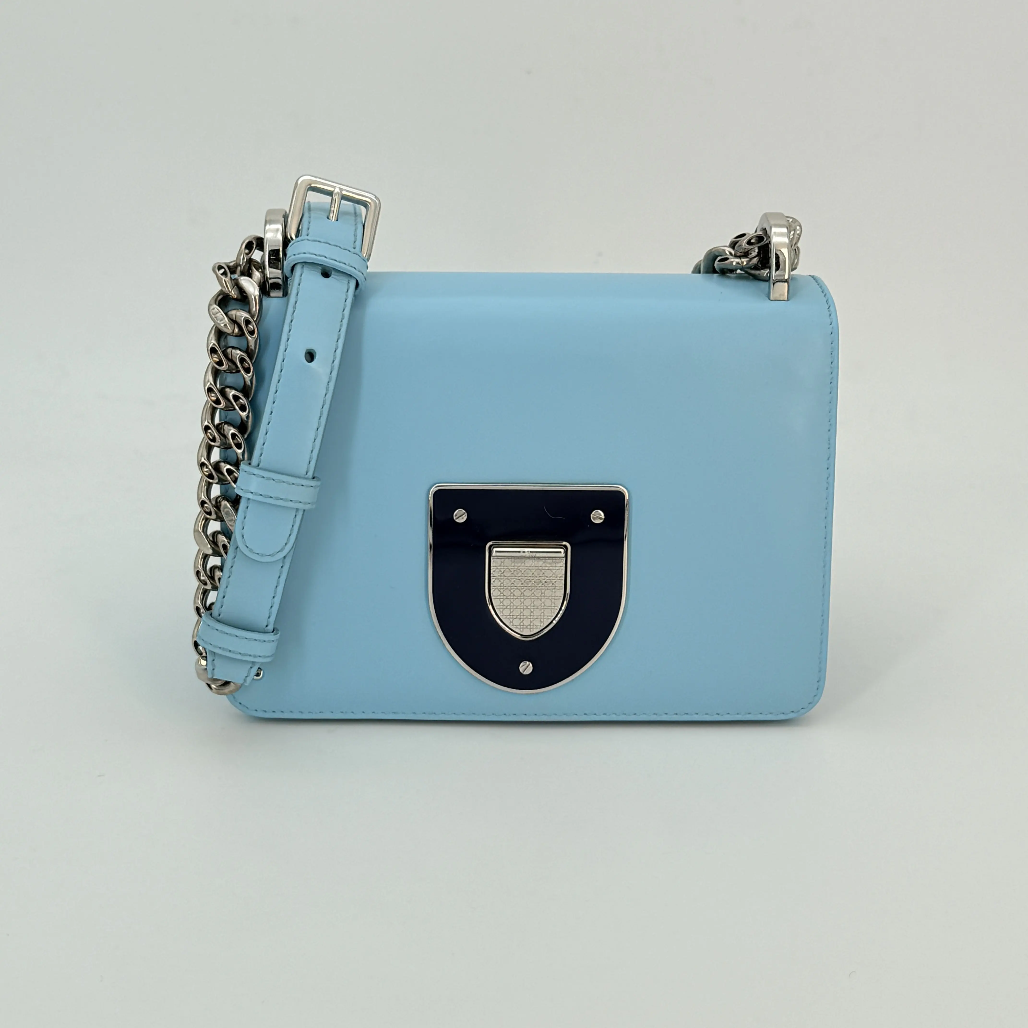 Pre-owned Dior calfskin Crossbody Bags CHRISTIAN Blue Flap Crossbody Bag