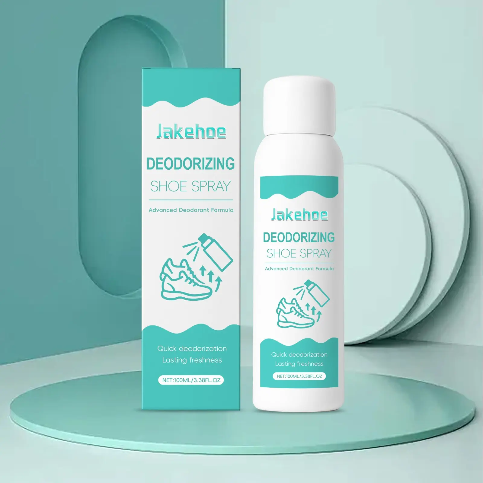Jakehoe Shoe Deodorizer, Footwear Odor Eliminator, Shoe Smell Eliminator, Moisture Absorbent Freshener, Long-Lasting Air Freshener for Shoes & Cabinets, Shoe Deodorant Spray