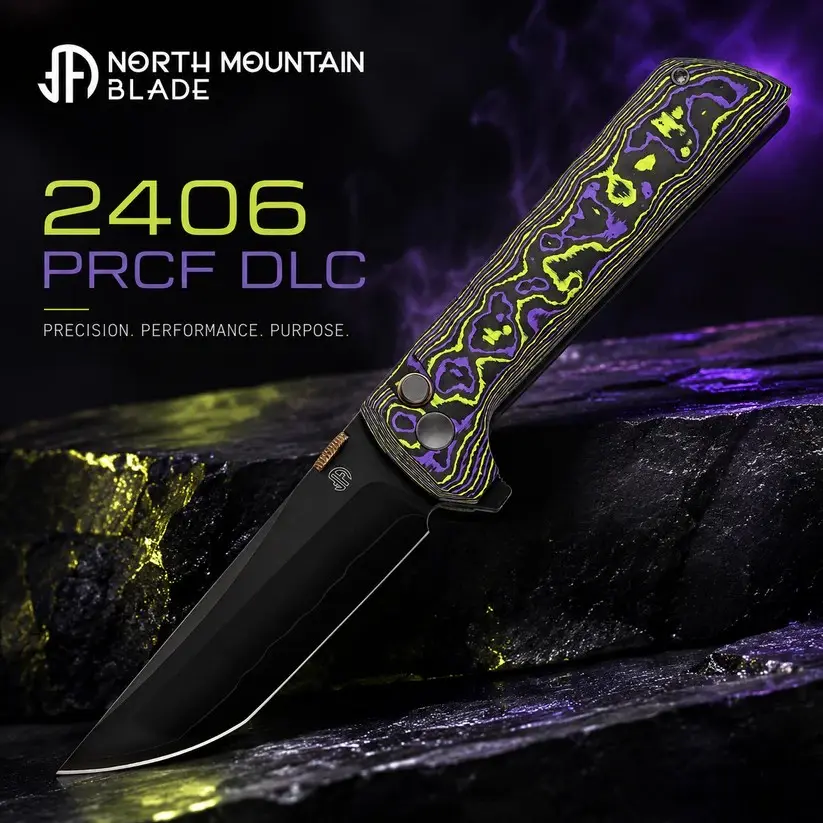 North Mountain Blade Chop2 Black DLC Coated SLD Majic Blade Button lock