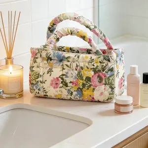 Foldable Fabric Storage Basket, Decorative Handle, Portable Small Size Underwear Organizer, Toy Makeup Bag Holder, Bathroom Organizer, Ideal for Home Daily Use, Cute and Beautiful