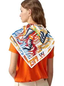 Women's Silk Scarf Shawl Wrap, Hand-Painted Horse Graffiti Design, Versatile Fashion Accessory for Women, Wholesale Bulk Purchase