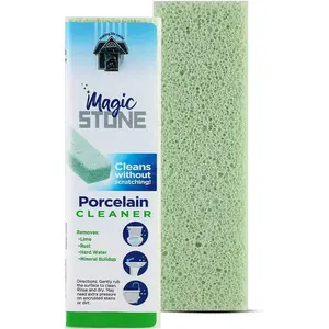 Magic-Stone Porcelain Cleaning Stick - Toilet Bowl Cleaner, Handy Toilet Cleaner Easily Scrubs/Removes Stubborn Lime Stains from Porcelain or Bathroom Fixtures, 2 Count