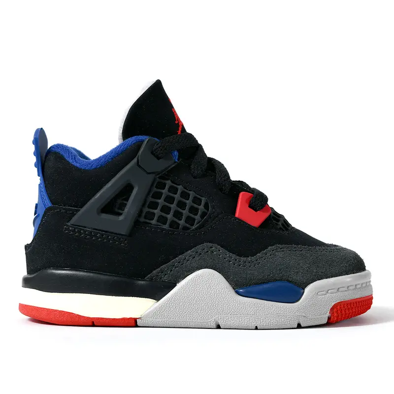 Toddler's Jordan 4 Retro OG Black/Fire Red-Deep Royal Blue (IB4387 003)