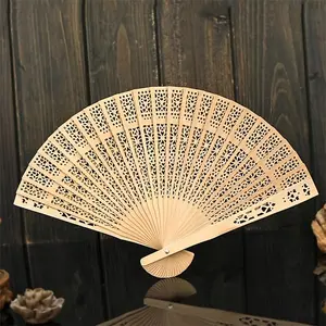 Wooden Folding Fan, Hollow Carved Wooden Fan, Handheld Fan for Photo Props, Lightweight and Portable Fan for Women's Graduation and Home Decor