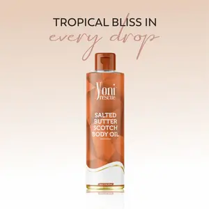 Salted Butterscotch Body Oil, 4oz, with Apricot, Jojoba, Avocado Oils & Vitamin E Oil, Fast-Absorbing, Nourishes and Hydrates Skin, Body Care, jasmine and saffron layer Fragrance Moisturizer Hydrating
