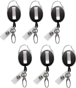 Retractable Badge Reel with Claw Clasp and Clip for Id Card Holders (6Pack)