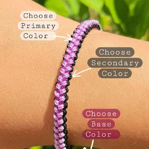 Handmade Threaded Bracelets - Choose Primary, Secondary & Base Colors