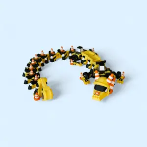 3D Printed Construction Dragon Articulated Toy – Flexible Excavator Dragon Fidget – Cute Construction Theme Desk Toy – Gift for Kids & Collectors
