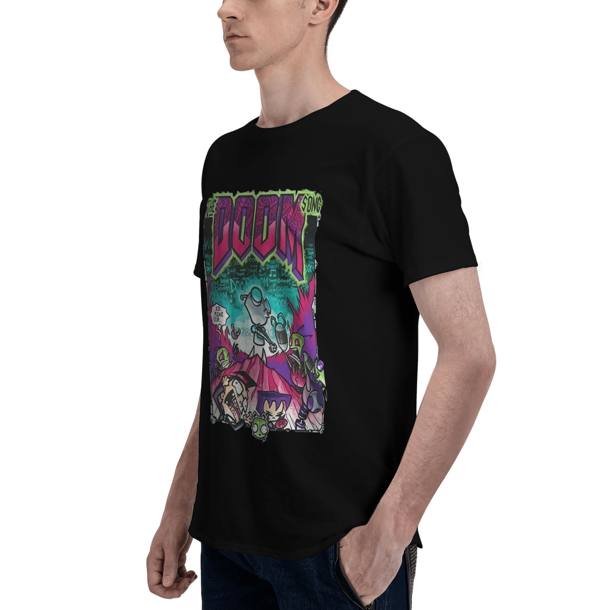 GIR The Doom Song Invader Zim Nickelodeon Y2K Unisex Black Tee