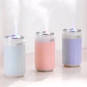 Mini Humidifiers, Humidifier for Bedroom, Can Air Humidifier, Humidifiers for Home and Plants, USB Powered And Battery Powered Portable for Home Office Car Outdoor, 2 Mist Modes, Night Light, Auto-Off