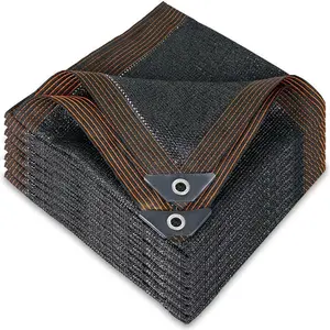 65% Black Shade Cloth, Durable Mesh Tarp with Grommets, Garden Sunblock Shade Cloth for Plants Cover, Greenhouse, Barns Kennel, Patio, Tomatoes