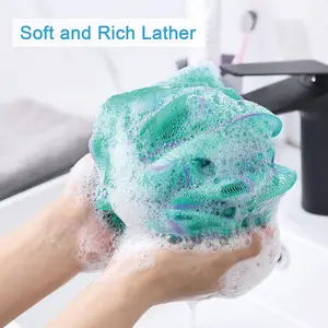75g Gradient Bath Ball, Durable and Non-Disintegrating, Ultra Soft Large Bath Sponge, High Aesthetic Value, Bubble Maker for Women