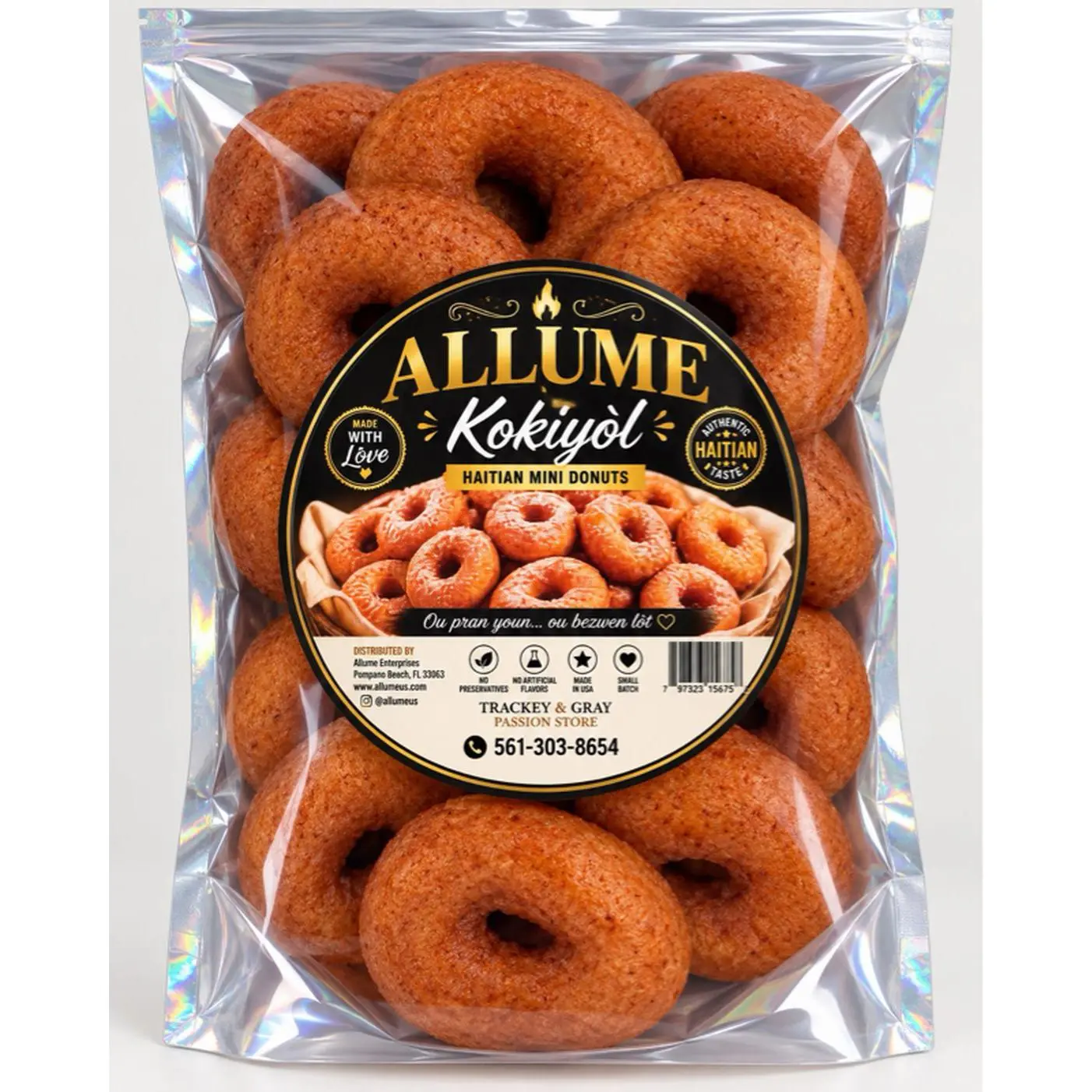 Allumé Kokiyòl Haitian Mini Donuts - Soft & Delicious Authentic Haitian Flavor Snack Perfect for Sharing Anytime