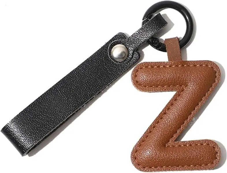 Veliora Gift B Leather Purse Charm Initial Keychain Monogram Bag Charm Gift for Women