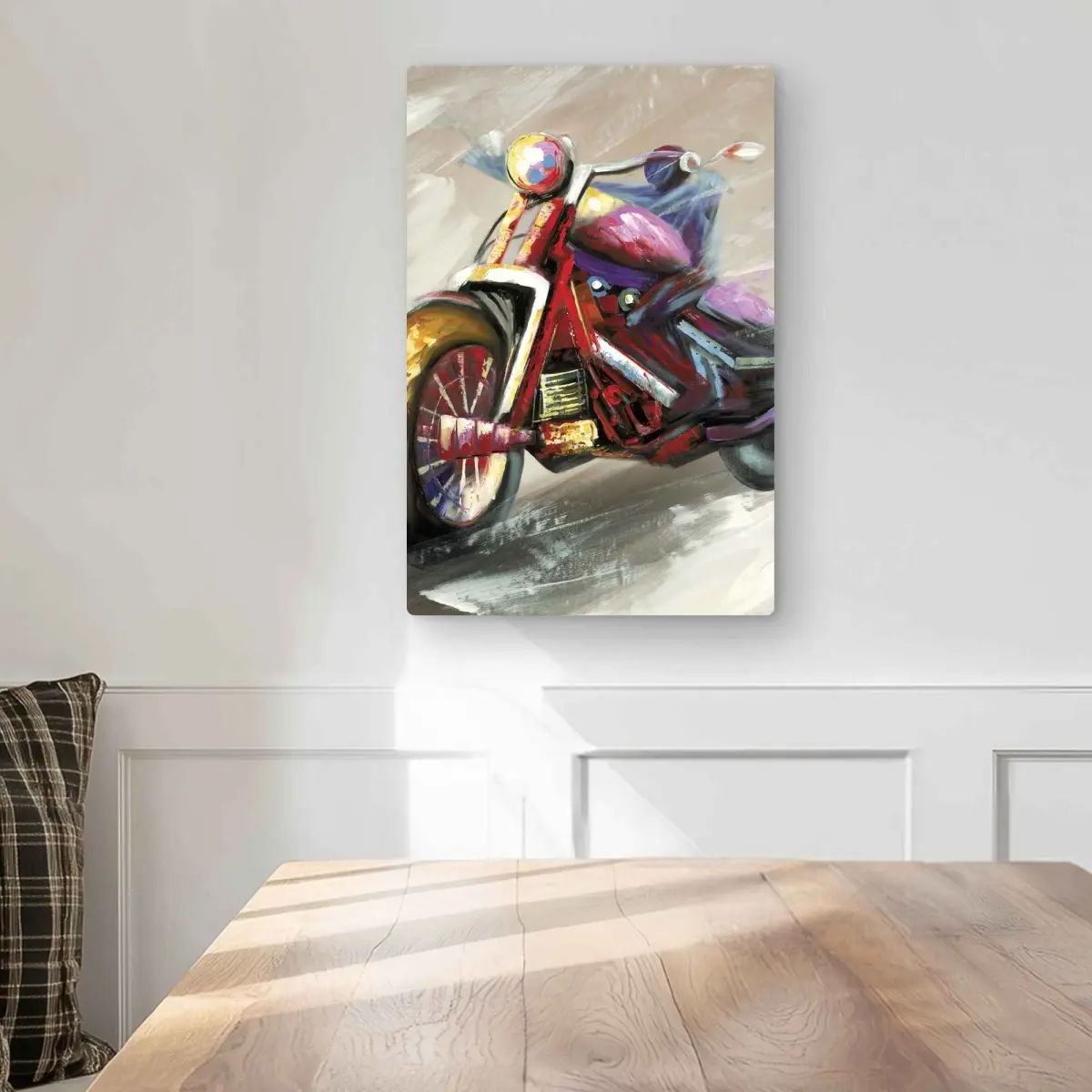 212 MAIN Industrial Abstract Motorcycle Artwork - 12x18 in. Aluminum Metal Print, Artistic Wall Art, Man Cave Decor, Decor Inspo for Living Spaces, Modern Abstract Design