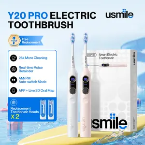 usmile Y20 PRO AI Electric Toothbrush, Personalized Cleaning with 5 Modes, App Sync, Bone-Conduction Prompts & 90-Day Battery Life