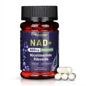 TUKSOR NAD+ Supplement 900mg,Enhanced with Quercetin & Resveratrol,Supports Energy, Aging Vitality,Long-term health support Fitness