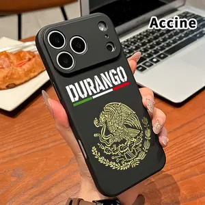 Straight Edge Phone Case for iPhone 17 16 Pro Max 15 Plus 14 13 12 11 Air XS XR E Durango's Emblem Glory Pattern Anti-Scratch Shockproof Soft Silicone Protective Cover