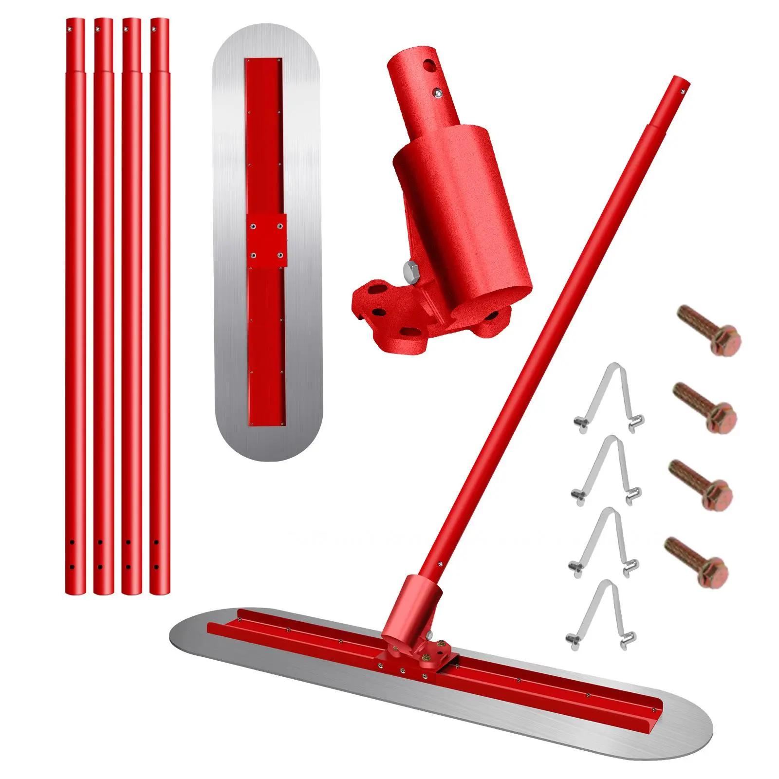 48''x12'' Adjustable Bull Float Concrete Tools | Stainless Steel Stainless Steel Concrete Bull Float | 59.4'' Handle x 4 Bull Float Concrete Tools | Concrete Bull Float Kit for Concrete Finishing