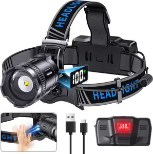 LED Headlamp Rechargeable, 2000 Lumens Super Bright  Lamp with Motion Sensor, 5 Modes & 120Adjustable & IPX7  USB Rechargeable Headlight for Outdoor Camping, Running, Cycling, Climbing