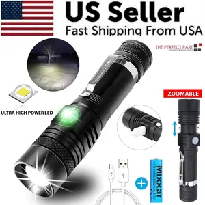 Super Bright 2000 lumen LED Tactical Flashlight Zoomable With Rechargeable Battery