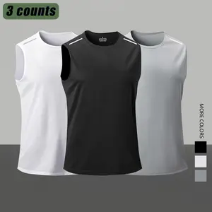 Men's Comfortable High Elasticity Vest Three-Pack Home Sleeping Vest Casual Sports Vest lightweight stretch