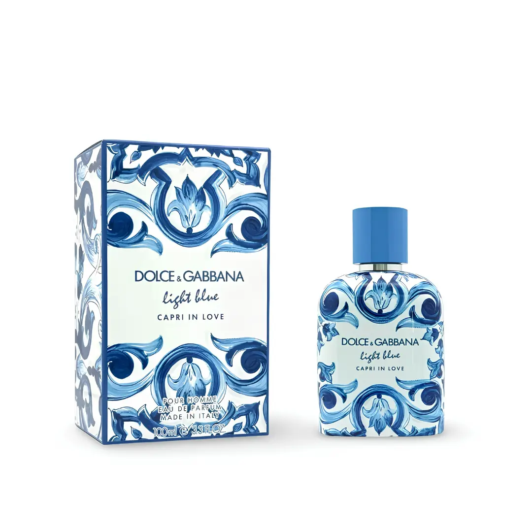 Dolce & Gabbana Light Blue Capri In Love Eau de Parfum for Men 3.3 oz | Fresh Woody Citrus Fragrance | Long-Lasting Luxury Cologne