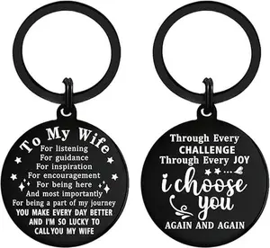 Wife Keychain Gift from Husband | Engraved Metal “I Love You” Keychain | Romantic Gift for Wife’s Birthday, Valentine’s Day, Christmas & Anniversary