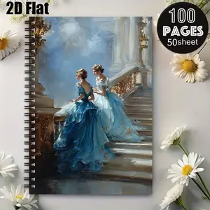 1 Spiral Coil Notebook 5.7x8.26 Inch, Premium Lined Pages, Durable Binding, Perfect for Wedding Guest Book, Bridal Shower Memory Log, Travel Journal, Graduation Gift for Art Enthusiasts, Birthday Present for Notebook Lovers [2D] Flat