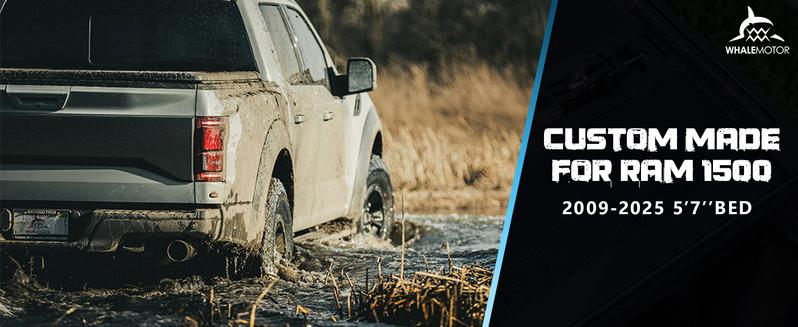 Hard Folding Truck Bed Tonneau Cover Compatiable with Dodge Ram 1500 Classic&New(2009-2025) 5.7 FT Short Box w/o Rambox, Tri Fold Style