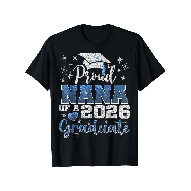 Men's Casual Round Neck Short-Sleeve Print T-Shirt, Menswear for Proud Nana of 2026 Graduate (Flash Sale Item)