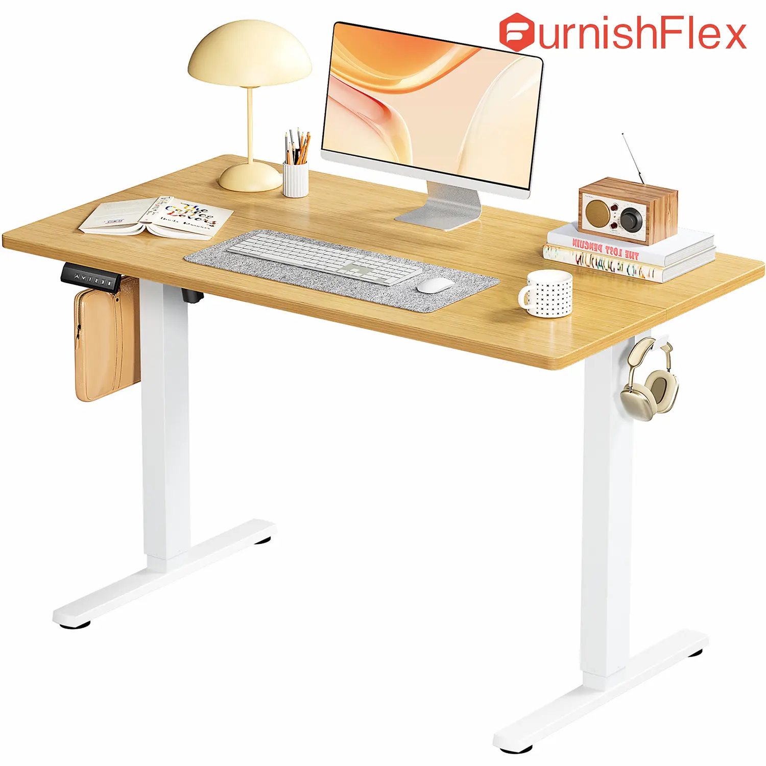 Electric Standing Desk with Memory Preset, Ergonomic Height Adjustable Table with Bracket, Modern Computer Workstations for Home Office