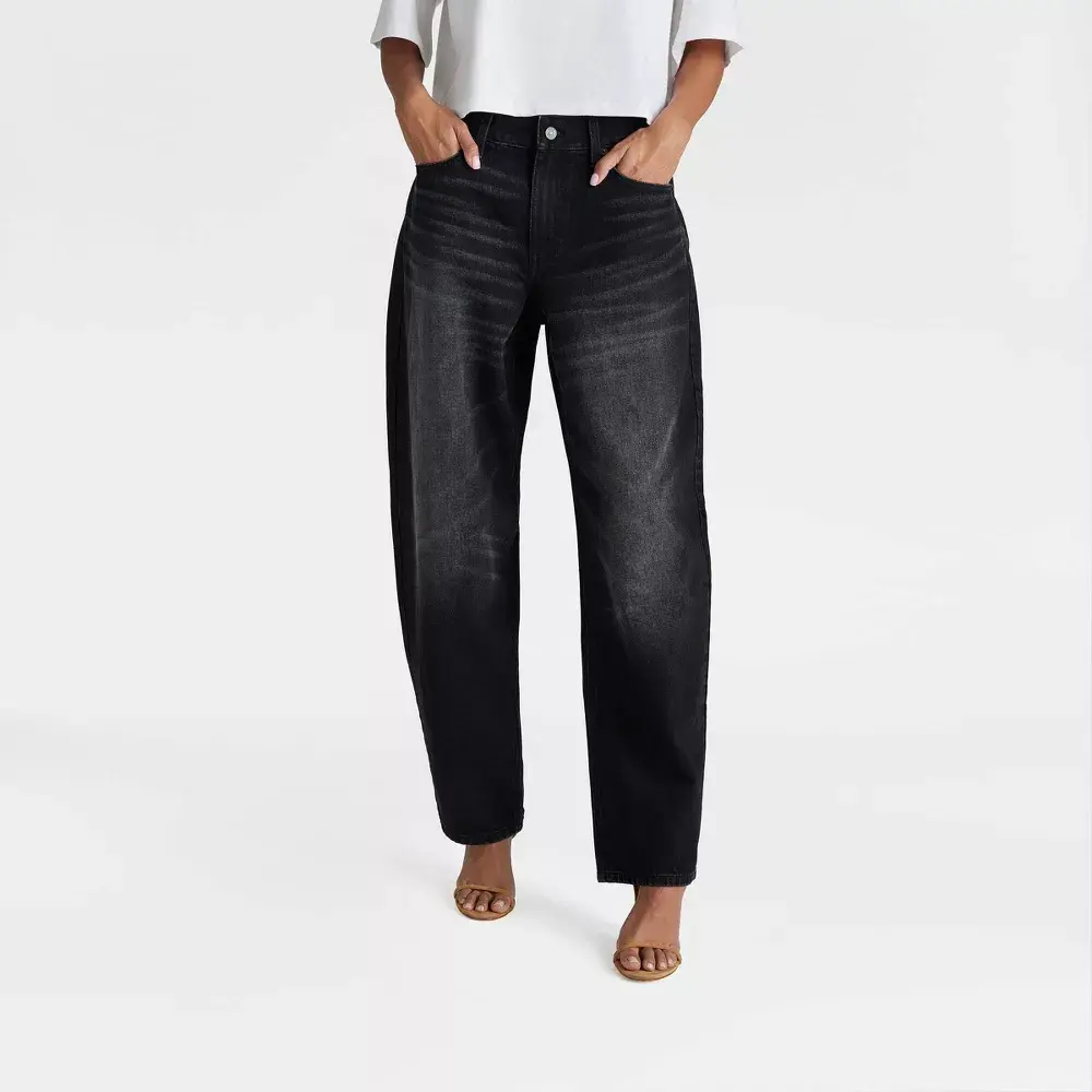 KBB by KAHLANA Women's Mid-Rise Wide Leg 'The Kahlana Jean' - Black Denim 12
