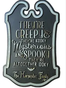 Addams Family Halloween Ooky & Spooky Sign - Creepy & Kooky Design Decor Gift Hand Hook Door Friend Insert Decoration Ornaments