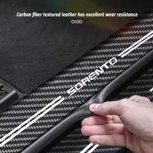 4 Carbon Fiber Texture Scratch-Resistant Protection Strips, Easy Install, for Kia Sorento, Durable Car Threshold Guards, Anti-Scratch Design, Car Accessories