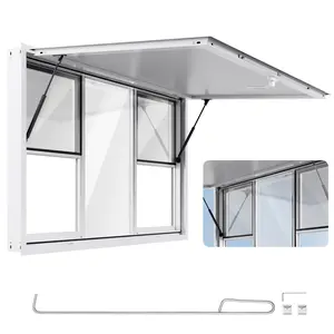 VEVOR Concession Window 60x36 in, Aluminum Alloy Service Window for Food Truck, Up to 85 Degrees Stand Serving Window with 6 Sliding Windows, Awning Door, and Drag Hook, for Concession TrailersSummervibes