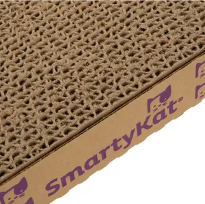 SmartyKat Super Scratcher+ Catnip Infused Corrugated Cardboard Cat Scratching Floor Pad