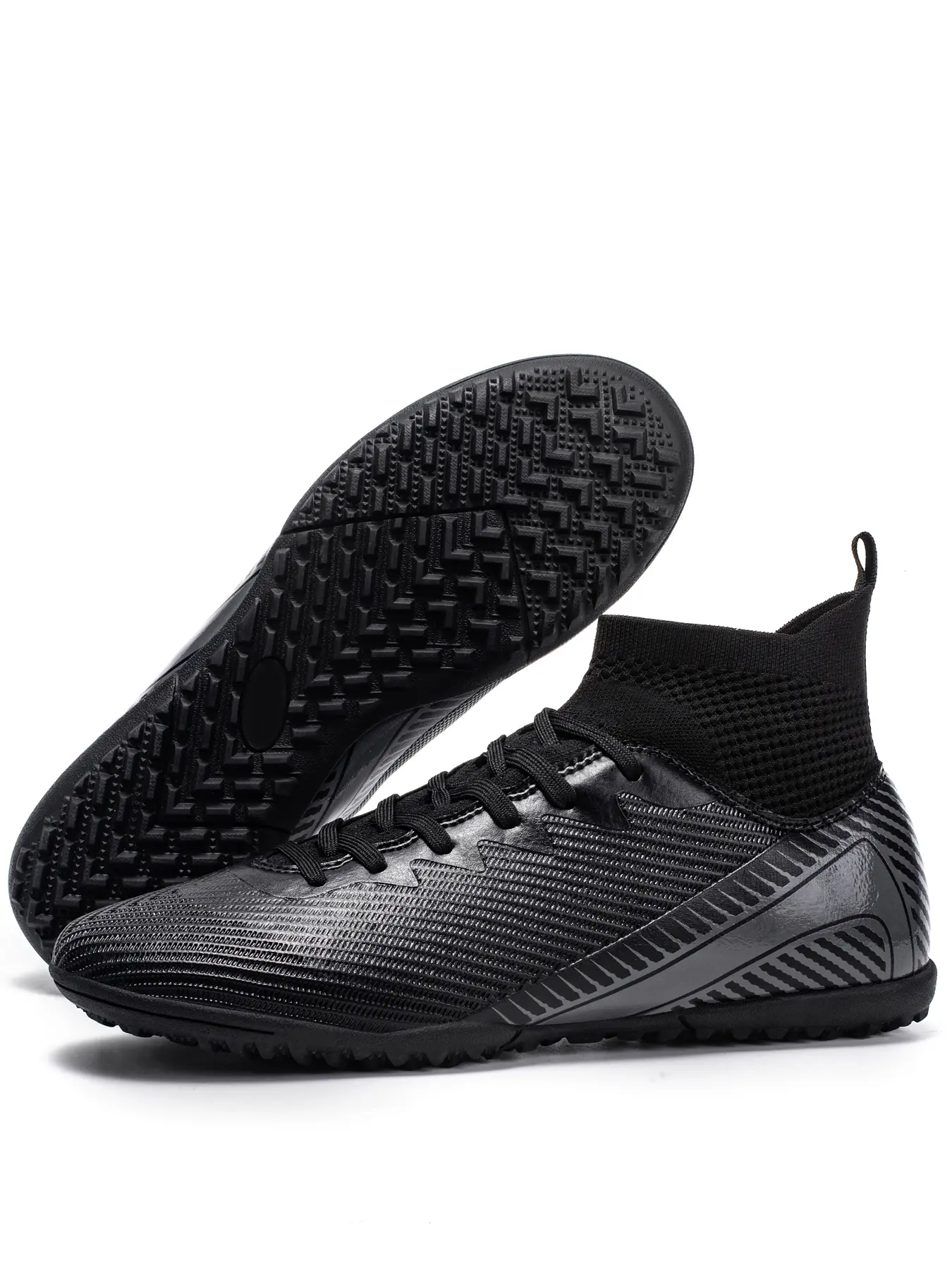 Professional Men's TF Soccer Shoes, Anti-Slip Wear-Resistant Outdoor Sports Training Boots, Comfortable Breathable PU Leather Football Cleats